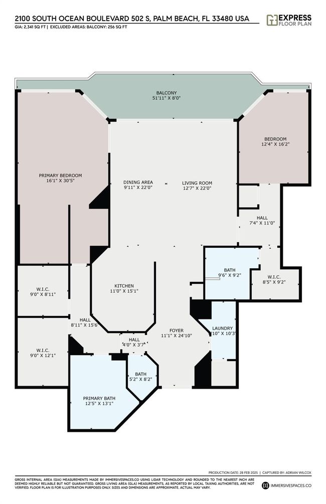 APT-502S - 2100 S Ocean Blvd, Condo with 2 bedrooms, 3 bathrooms and null parking in Palm Beach FL | Image 43