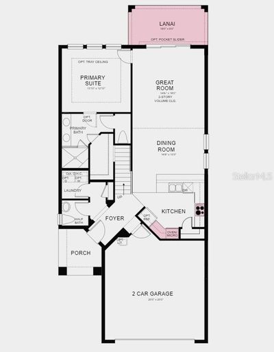 Floor Plan - Structural options added include; Gourmet kitchen, stand up shower in bath 3, and covered lanai. | Image 2